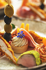 Image showing Close-up of an elegant appetizer plate