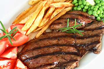 Image showing Grilled steak dinner