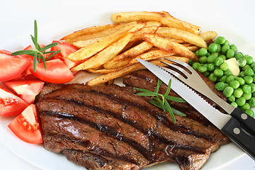 Image showing Grilled steak dinner