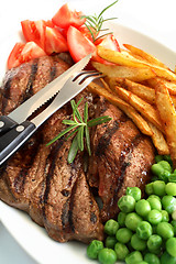 Image showing Grilled steak dinner