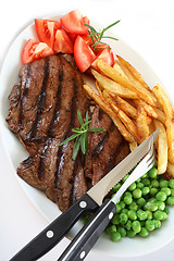 Image showing Grilled steak dinner