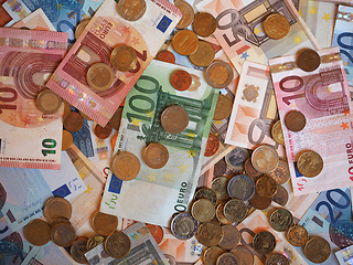 Image showing Euro (EUR) notes and coins, European Union (EU)