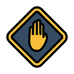 Image showing Icon Of Warning Hand