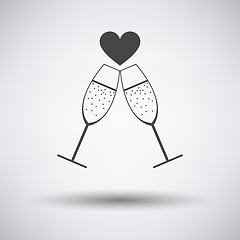 Image showing Champagne Glass With Heart Icon