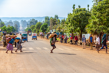 Image showing Ordinary peoples on the street of Dembecha Ethiopia