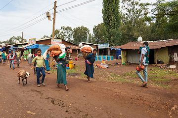 Image showing Ordinary Ethiopian woman on the street of Mankusa, Ethiopia