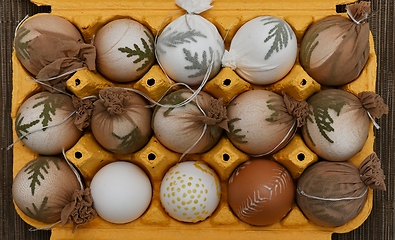 Image showing easter eggs ready to be dyed 