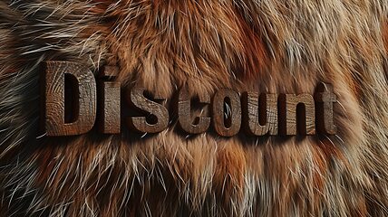 Image showing Brown Fur Discount concept creative horizontal art poster.