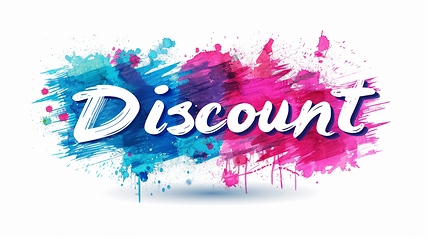 Image showing The word Discount created in Brush Calligraphy.