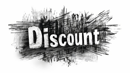 Image showing The word Discount created in Charcoal Sketch.