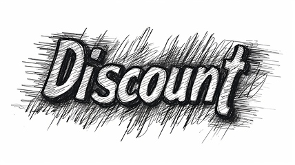 Image showing The word Discount created in Charcoal Sketch.