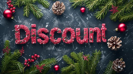 Image showing Christmas Discount concept creative horizontal art poster.