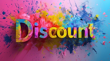 Image showing Colorful Discount concept creative horizontal art poster.