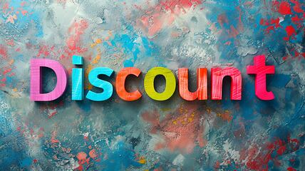 Image showing Colorful Discount concept creative horizontal art poster.