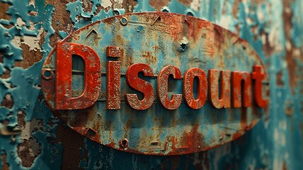 Image showing Copper Patina Discount concept creative horizontal art poster.