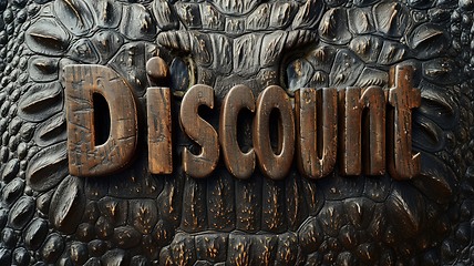 Image showing Crocodile Skin Discount concept creative horizontal art poster.