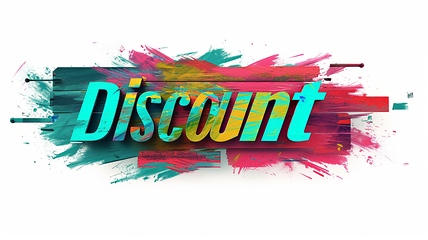 Image showing The word Discount created in Display Typography.