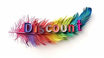 Image showing The word Discount created in Feather Letters.