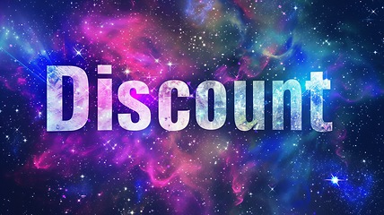 Image showing Galaxy Discount concept creative horizontal art poster.