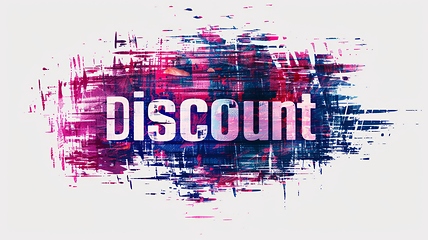 Image showing The word Discount created in Glitch Art.