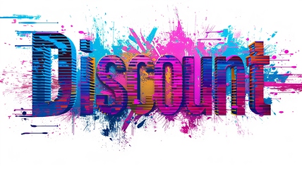 Image showing The word Discount created in Glitch Art.