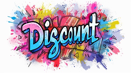 Image showing The word Discount created in Graffiti Typography.