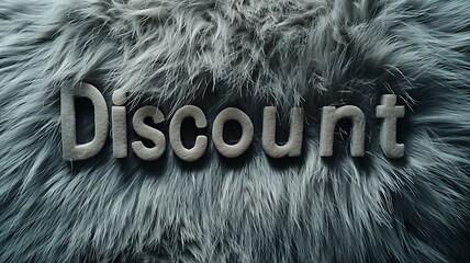 Image showing Grey Fur Discount concept creative horizontal art poster.