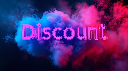 Image showing Holo Discount concept creative horizontal art poster.
