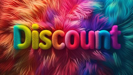 Image showing Holo Fur Discount concept creative horizontal art poster.