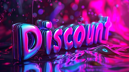 Image showing Holo Slime Discount concept creative horizontal art poster.