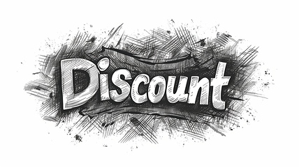 Image showing The word Discount created in Ink Drawing.
