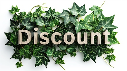 Image showing The word Discount created in Ivy Leaf Letters.