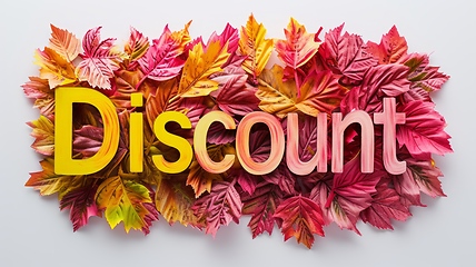 Image showing The word Discount created in Leaf Lettering.