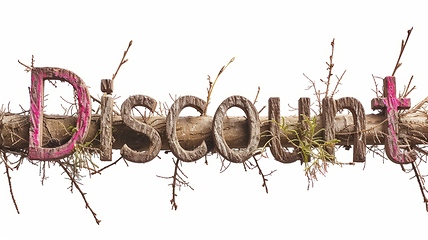 Image showing The word Discount created in Maple Twig Letters.