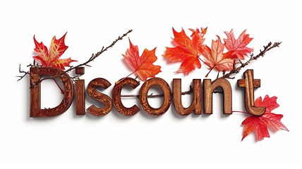 Image showing The word Discount created in Maple Twig Letters.