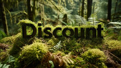 Image showing Moss Discount concept creative horizontal art poster.