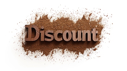 Image showing The word Discount created in Nutmeg Typography.