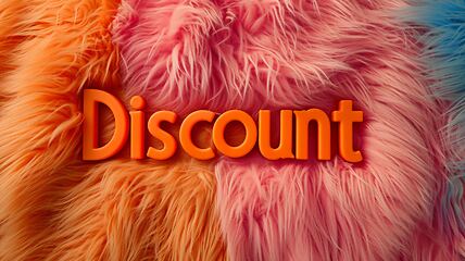 Image showing Orange Fur Discount concept creative horizontal art poster.