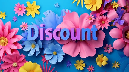 Image showing Paper Craft Discount concept creative horizontal art poster.