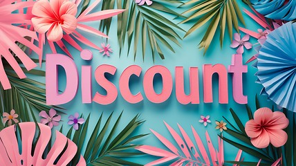 Image showing Paper Craft Discount concept creative horizontal art poster.