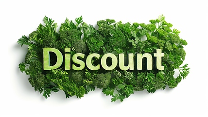 Image showing The word Discount created in Parsley Typography.