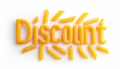 Image showing The word Discount created in Penne Typography.