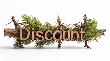 Image showing The word Discount created in Pine Twig Letters.