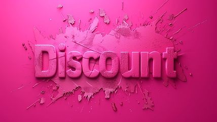 Image showing Pink Discount concept creative horizontal art poster.