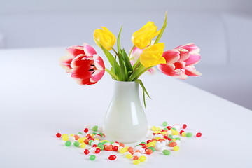 Image showing Tulips in vase