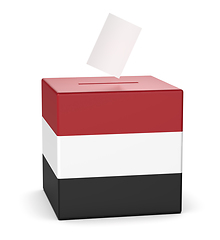 Image showing Ballot box with the state flag of Yemen
