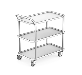 Image showing Sketch of food serving cart