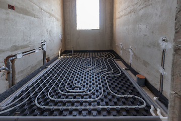 Image showing View of a modern underfloor heating system