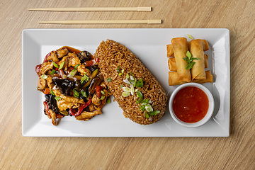 Image showing Savory Asian platter