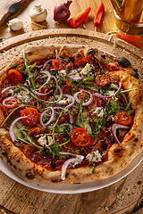 Image showing Gourmet Italian pizza